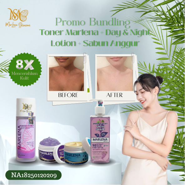 [BUNDLING SPECIAL] BODYCARE  4pcs Lotion malam & siang HB Luxury + Toner Badan AHA + Sabun dosting L
