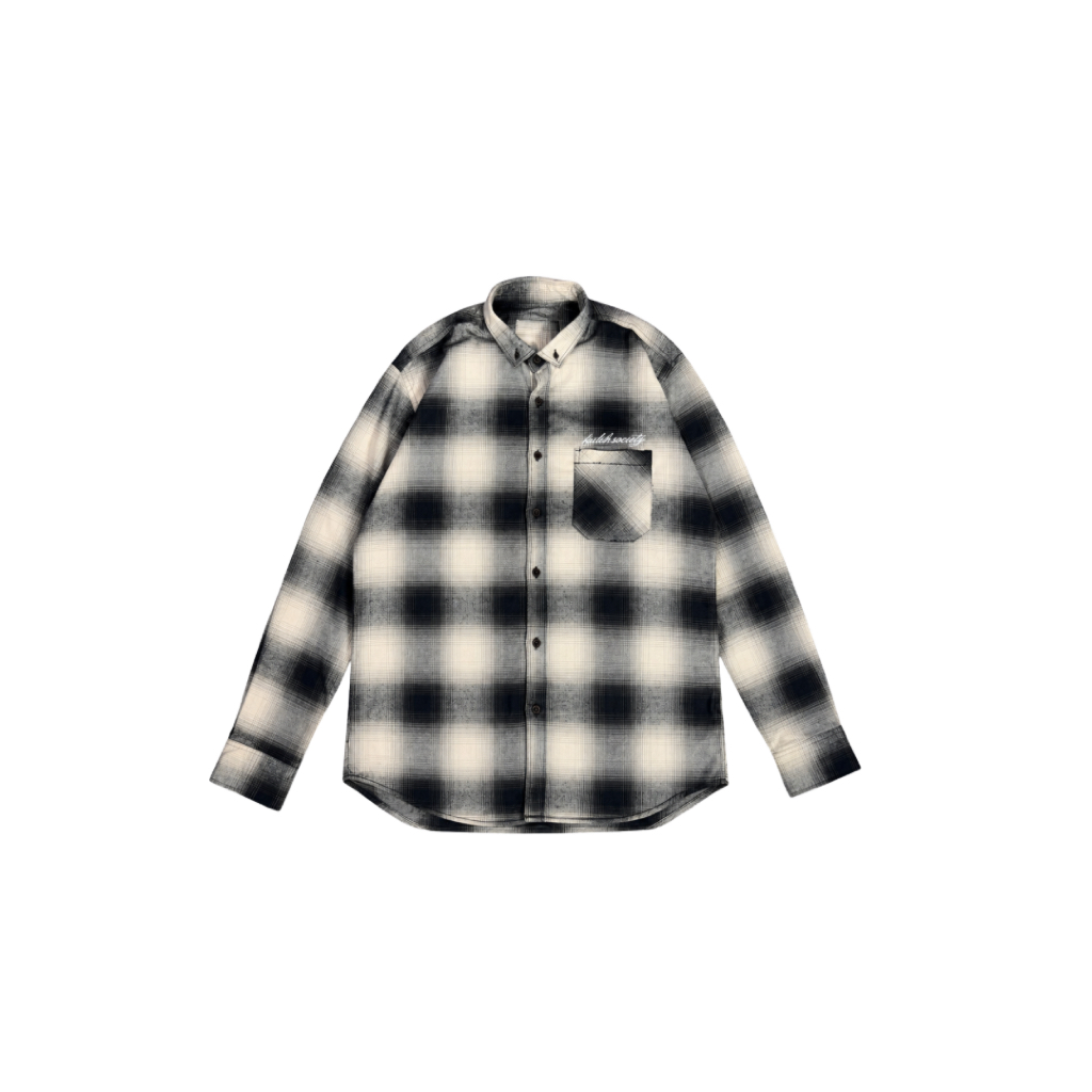 Kubik Society Flanel Veterano - Luxury Flanel Tebal Black and White