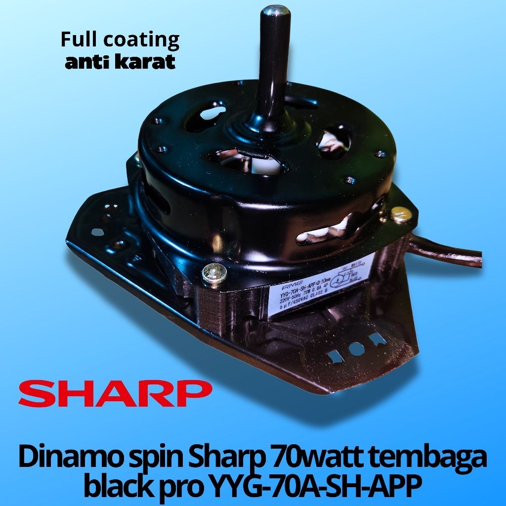 Dinamo pengering spin Sharp 70watt tembaga YYG-70A-SH-APP black pro