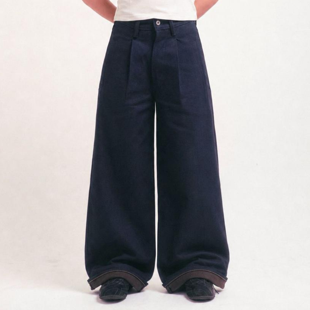 Indigo Brown Wide Leg Denim Pants – 606 Garb