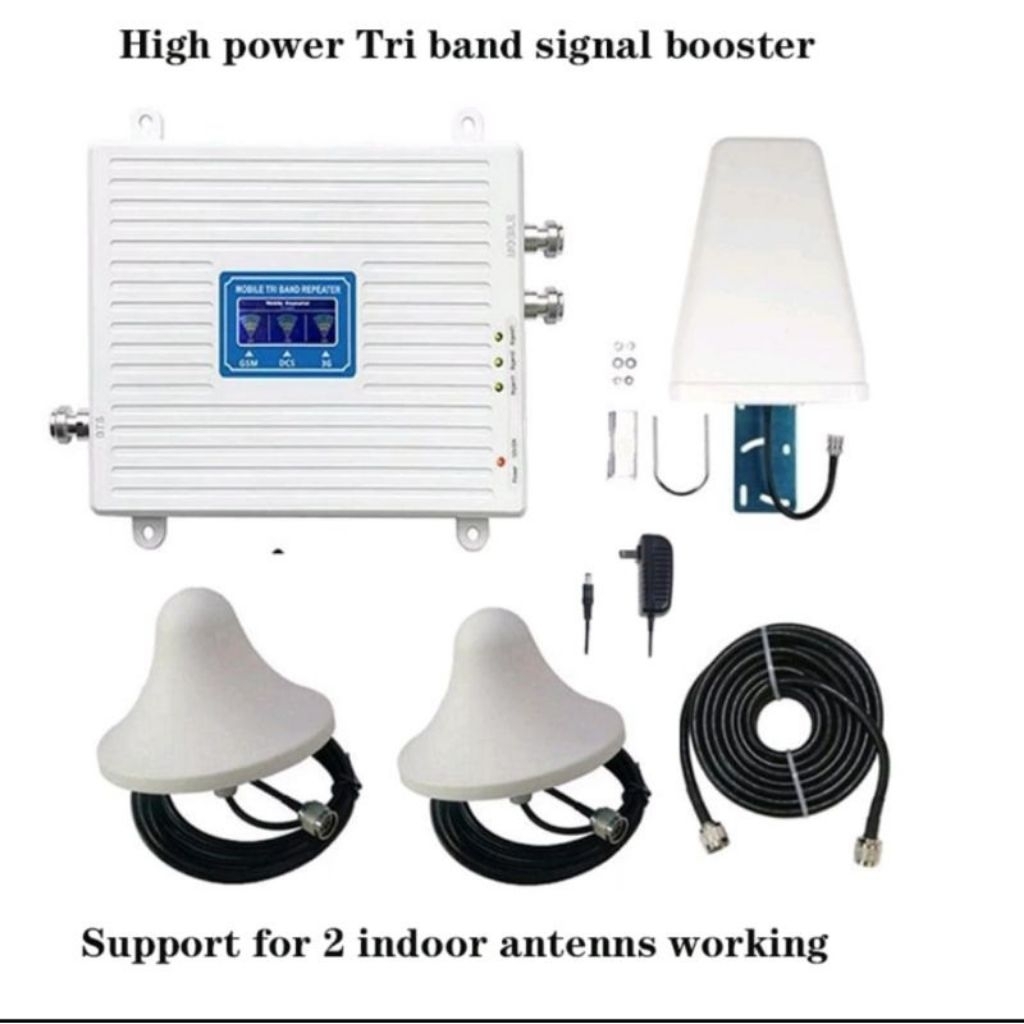 SINYAL LANGSUNG FULL, PENGUAT  WIFI MODEM 4G ANDROID IPHONE, DUAL ANTENNA, TRIPLE FREQ KABEL 30 METE