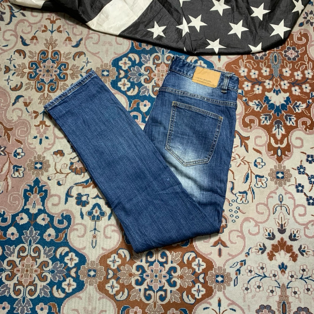 RIPPED BLUE JEANS INVISIBLE SLIM FIT