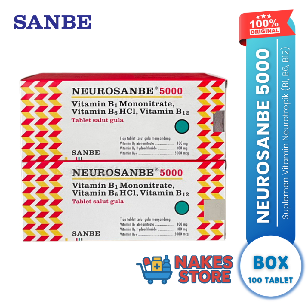 Neurosanbe 5000 Box 100 Tablet - Vitamin B1 B12