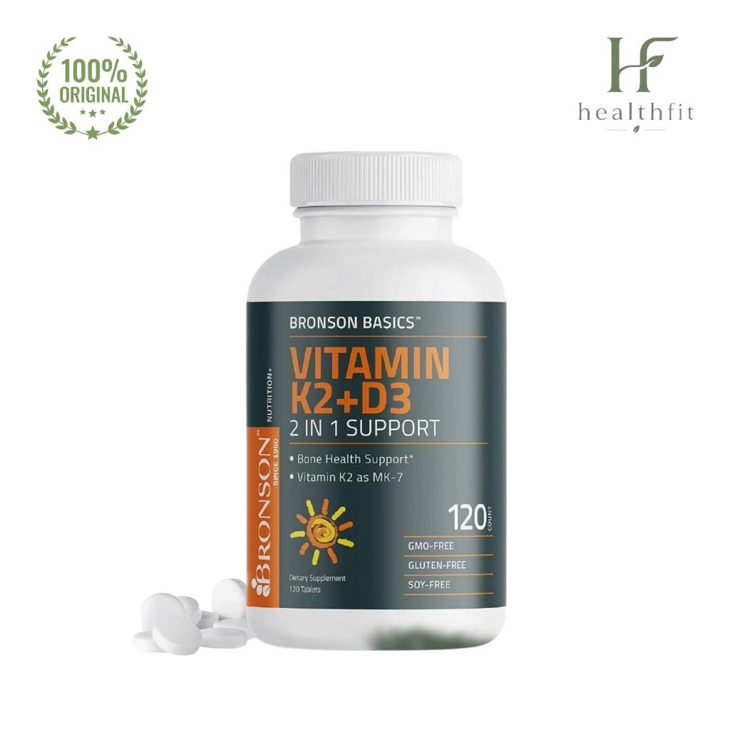 Bronson K2 D3 | Bronson Vitamin K2 D3 5000 IU | 120 tabs | Bronson D3 K2 Bone & Health Support