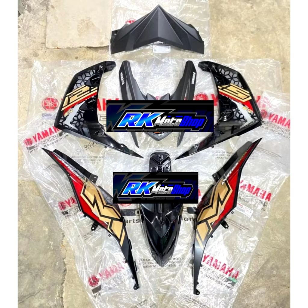 COVER BODY HALUS FULLSET YAMAHA MIO M3 MIO Z MIO 125 MIO M3 SET BODY HALUS MIO M3 WARNA HITAM ABU AB