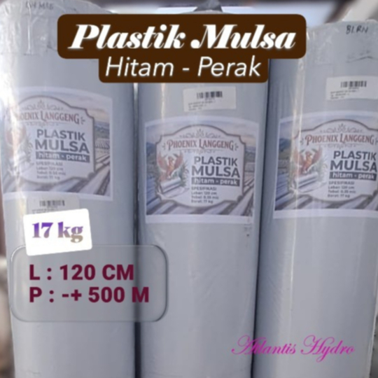 Plastik Mulsa Pertanian Hitam Perak L 1,2 M Panjang 500 M ( 1 Roll )