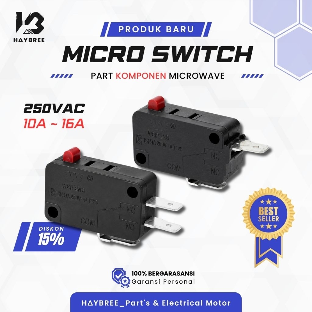 Micro Limit Switch Universal 2Pin 3Pin Modul Komponen Elektronik Copotan Oven Microwave 250VAC
