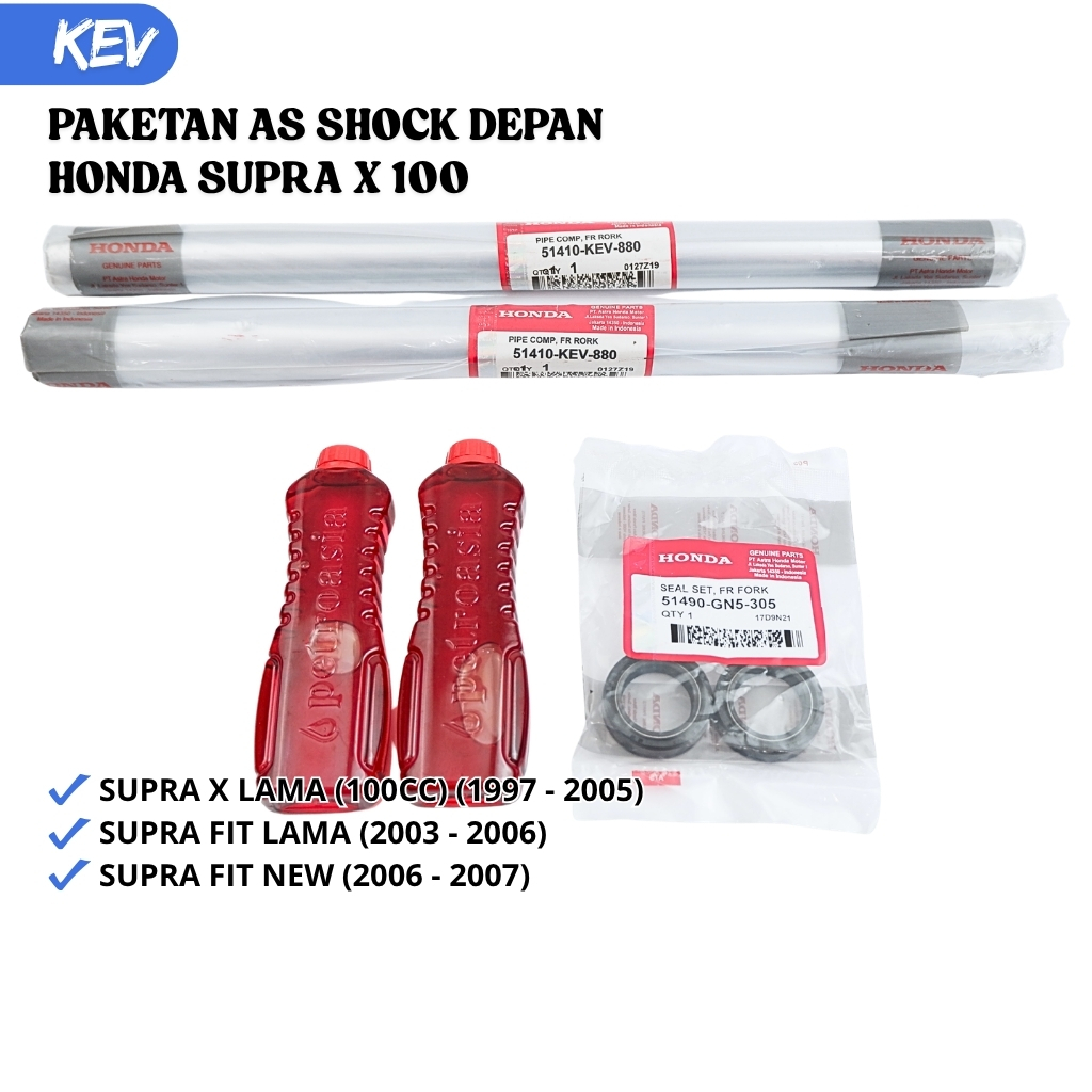 Paket As Shock Depan Honda Supra X 100 Lama - Supra Fit - Halu Halu Shok Depan Supra + Seal Sok Supr