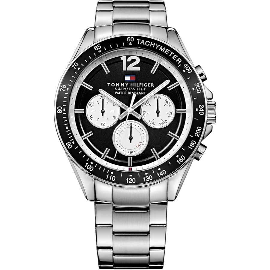 Tommy Hilfiger Luke Men's Black Dial Stainless Steel Band Watch - 1791120