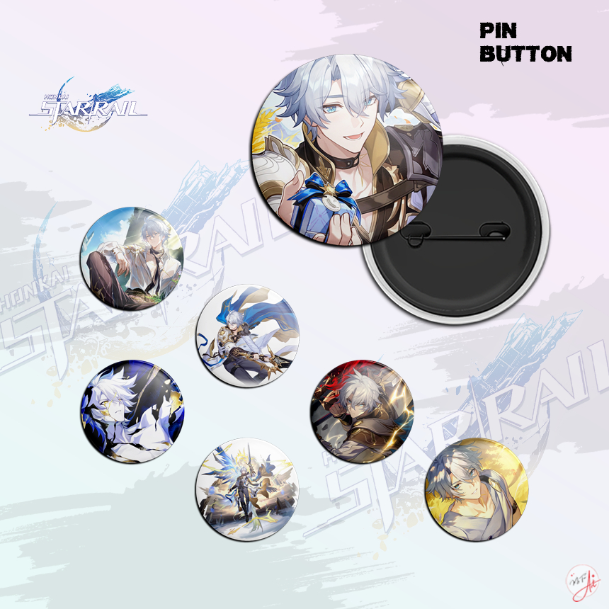 Pin Button PHAINON HONKAI STAR RAIL Souvenir Aksesoris Waterproof 44mm