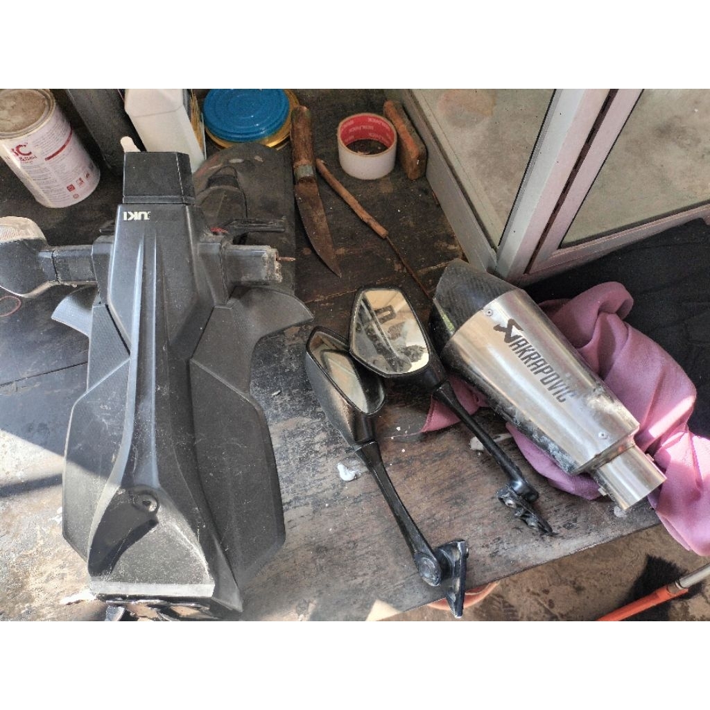 spakbor belakang gsx, spion gsx, knalpot gsx