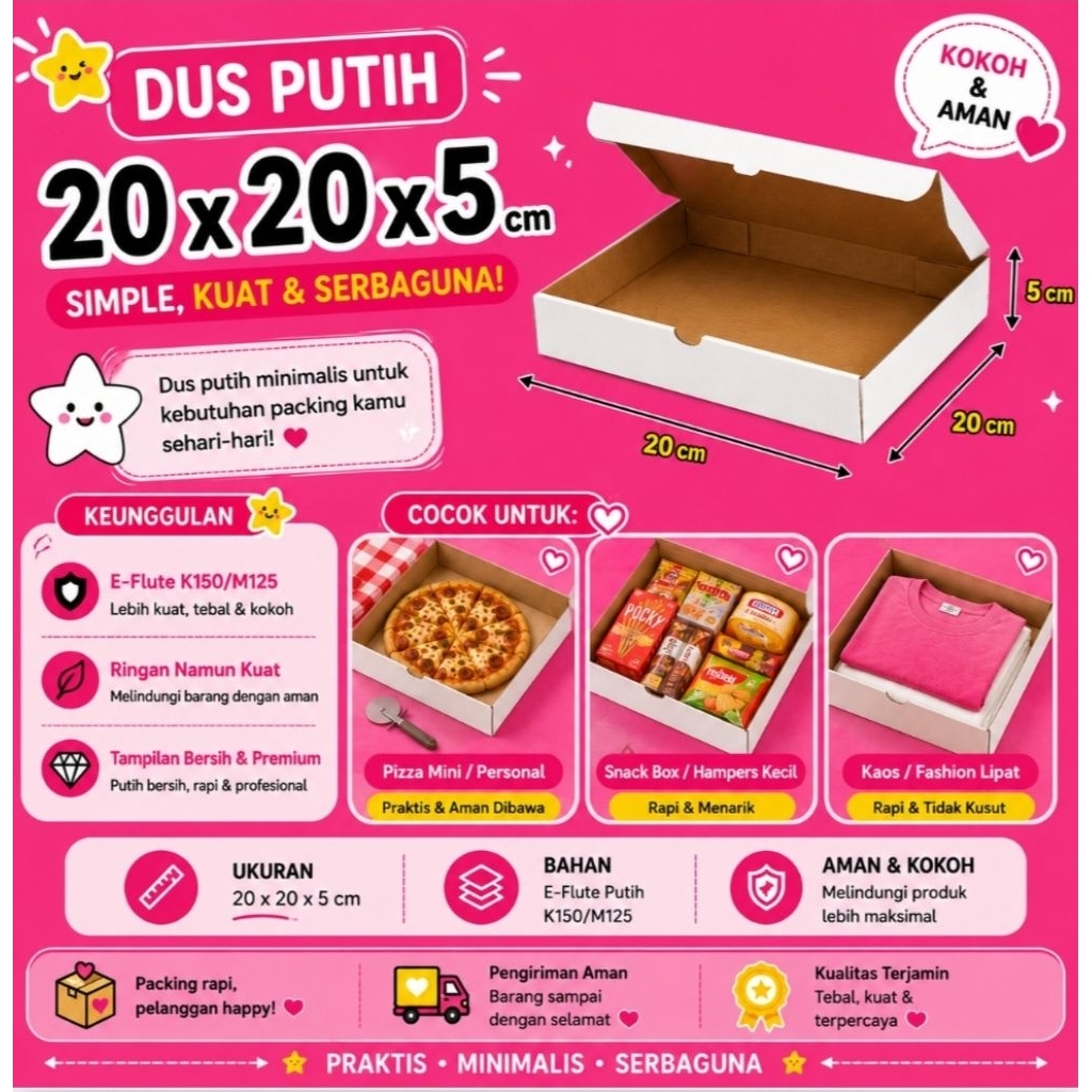 dus DIE CUT PUTIH 20X20X5