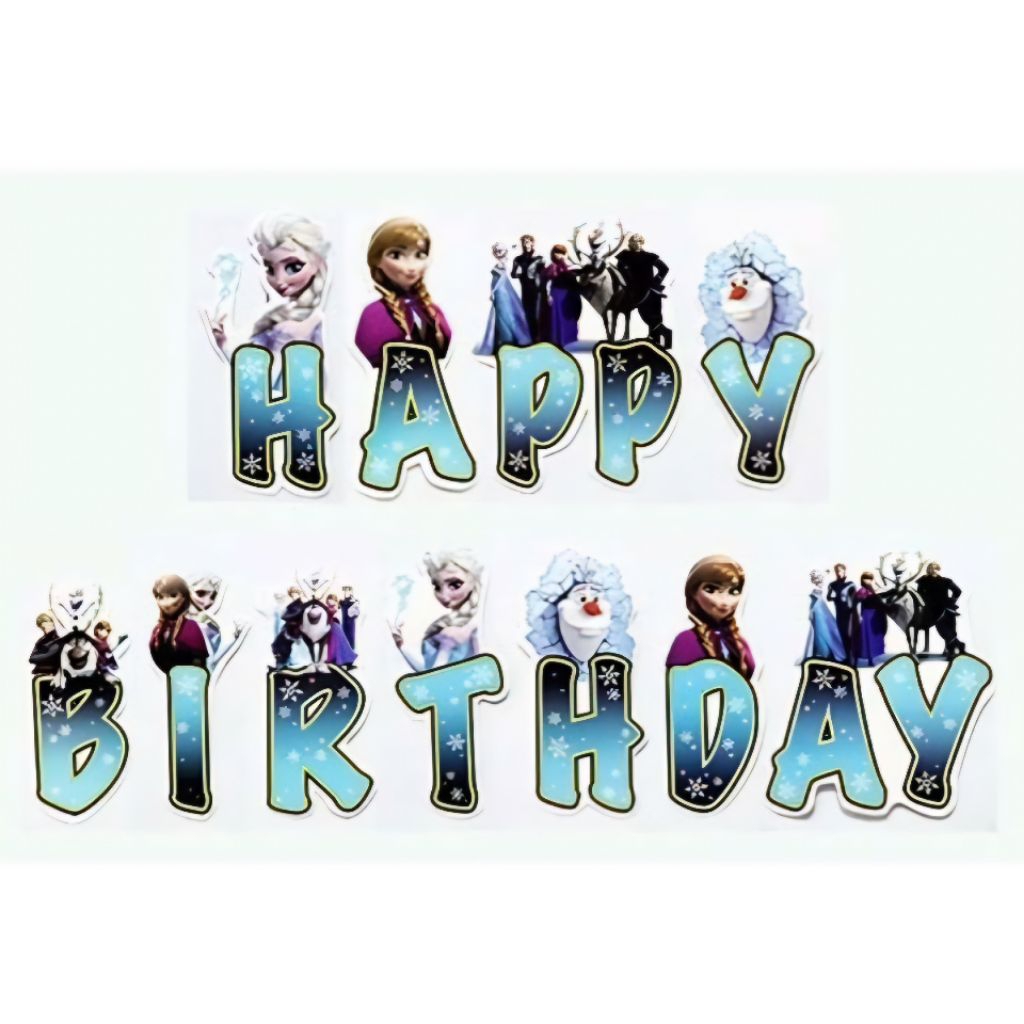 Banner happy birthday frozen princess elsa banner frozen ulang tahun banner princess elsa frozen ban