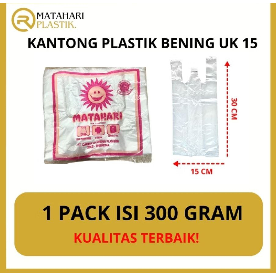 Tas Plastik bening kresek Uk15x32 cm