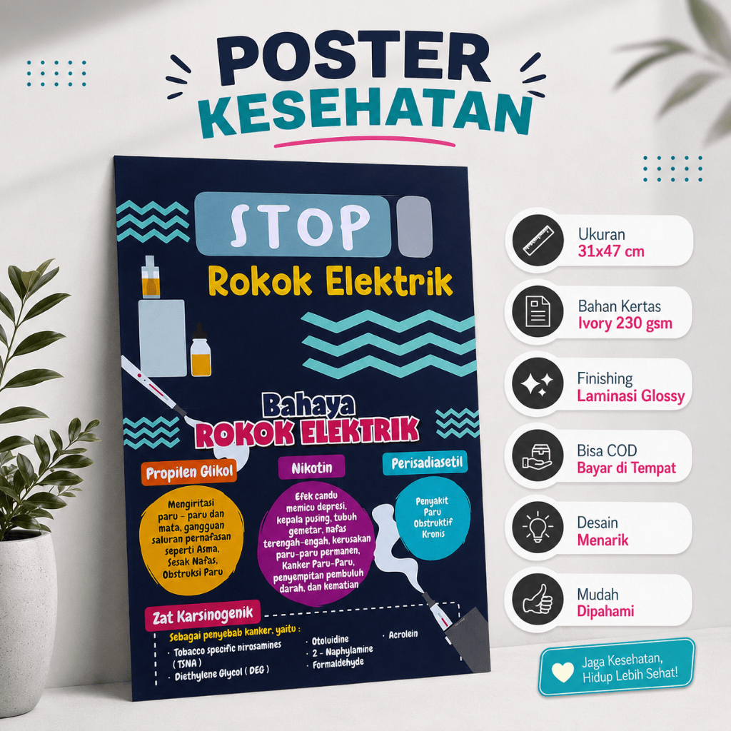 Poster Kesehatan - Poster STOP Rokok Elektrik - STOP Vape