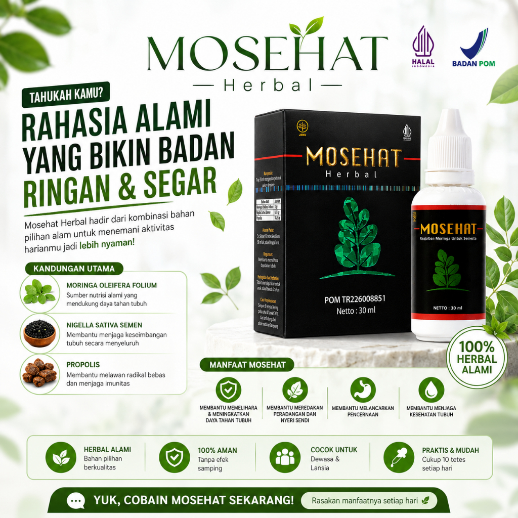 Mosehat Obat Radang Usus Herbal Ampuh Berkhasiat Terbuat dari Ekstrak moringa Daun Kelor Habbatussau