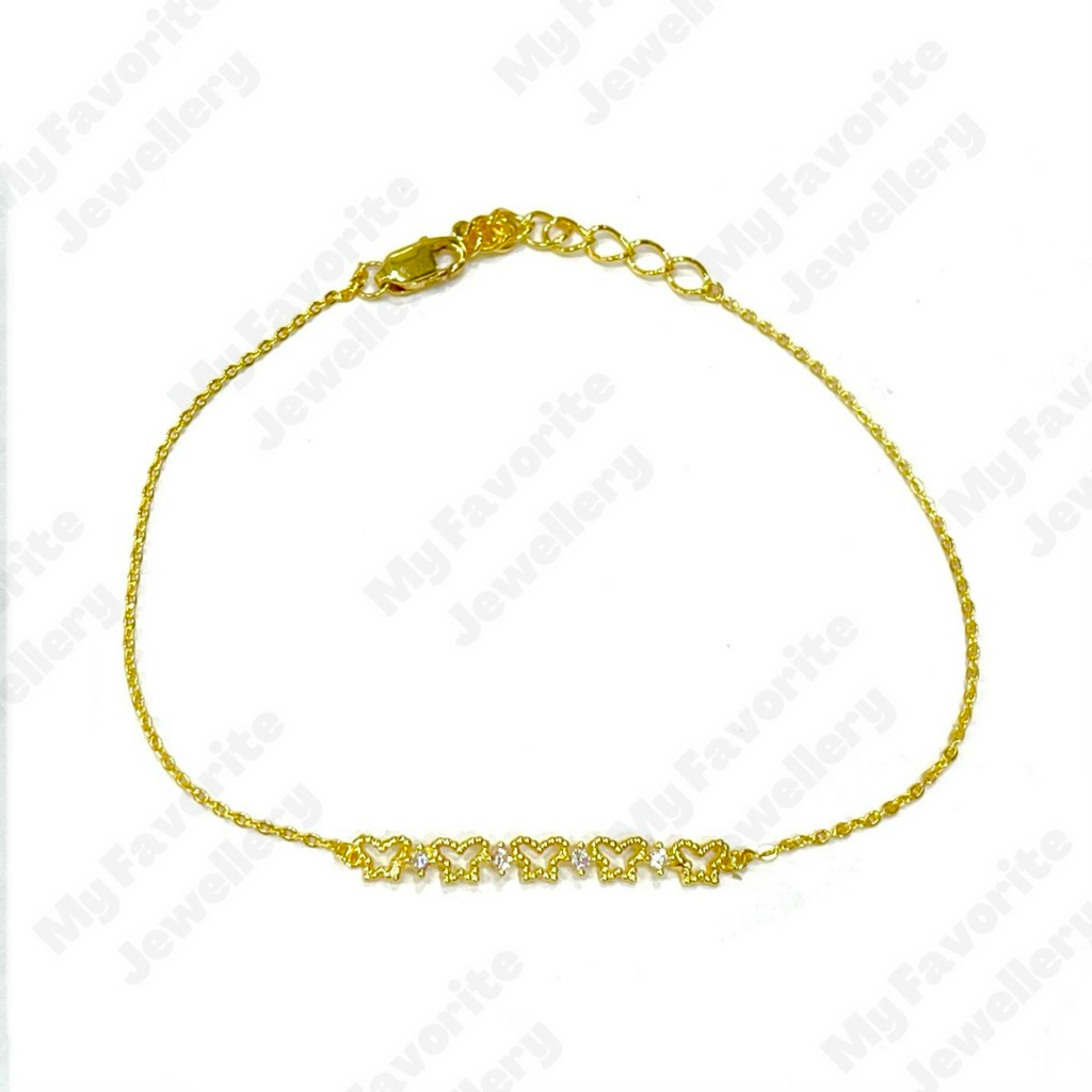 Gelang Fancy Kupu Ad Ring 1.2Gram Emas Asli Kadar 700