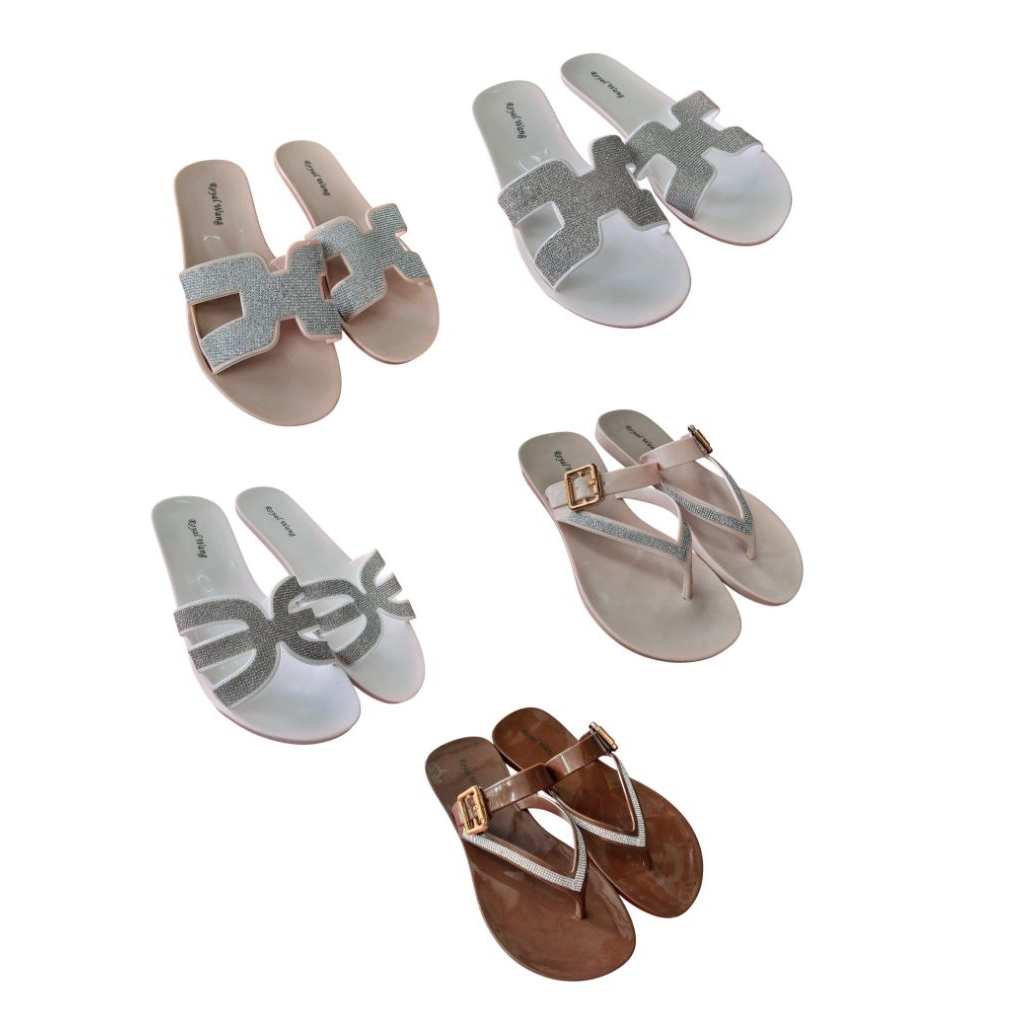 SANDAL WANITA JELLY/WANITA SANDAL FLAT ROYAL WANG