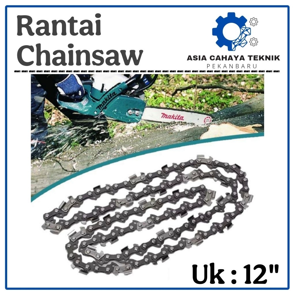 Mata Rantai Chainsaw Mini 12" Rantai Adaptor Gerinda Gergaji 12 Inch Mini Chain Saw 12Inch