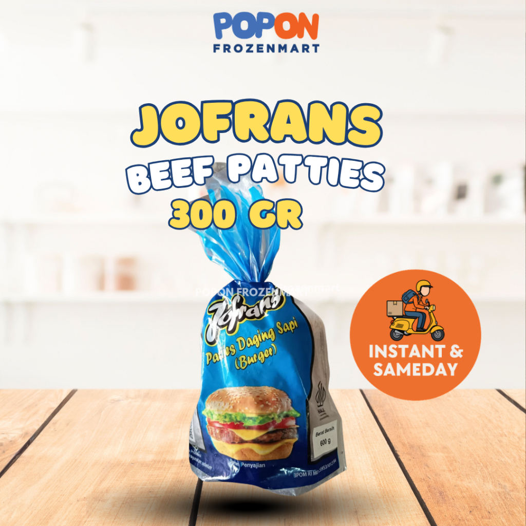 JOFRANS Beef Patties 600Gr Isi 10 Pcs | Patty Burger Sapi Premium Juicy dan Lezat | Instan & Sameday