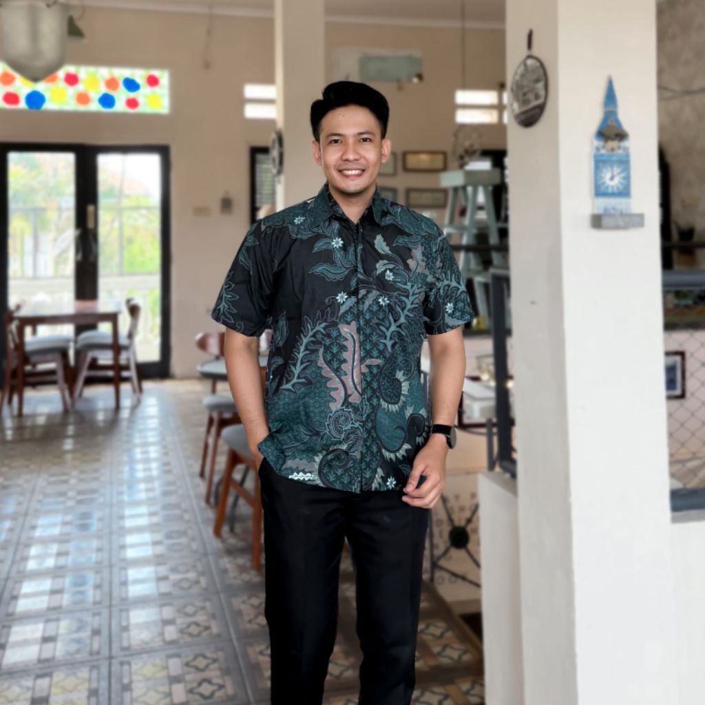 kemeja batik pria murah Medan pendek