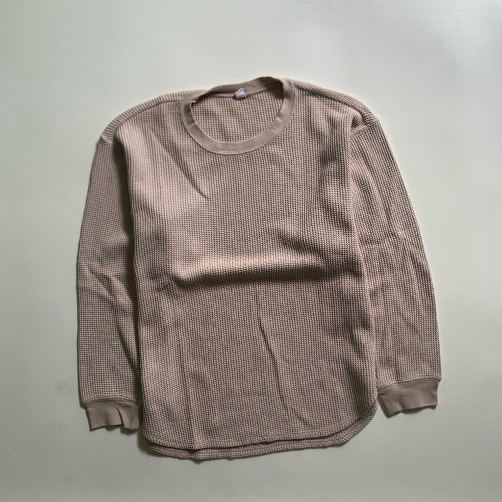 T-shirt Uniqlo waffle beige