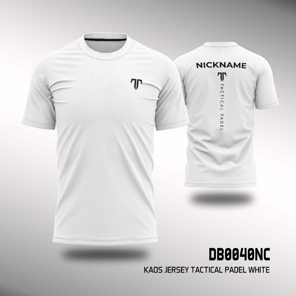 Jersey Padel Tactical White Gradient Kaos Olahraga Dryfit | Free Custom Nickname