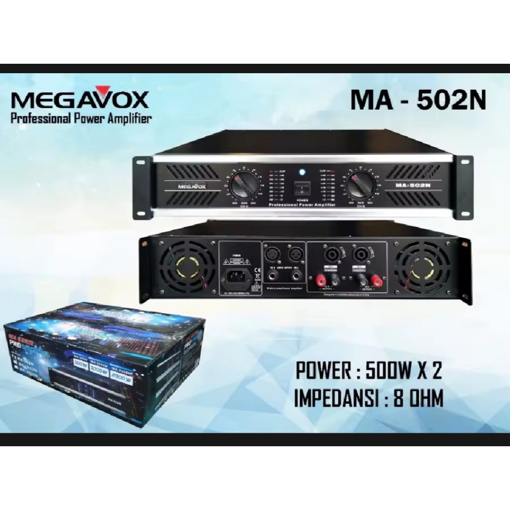 POWER AMPLIFIER MEGAVOX MA502 POWER MEGAVOX MA 502
