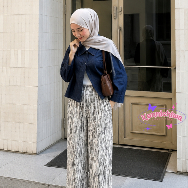 Celana Kulot Wanita High Waist Premium Kain Jatuh Kulot Lebar Korean Style