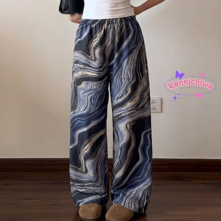 Celana Kulot Wanita High Waist Premium Kain Jatuh Kulot Lebar Korean Style