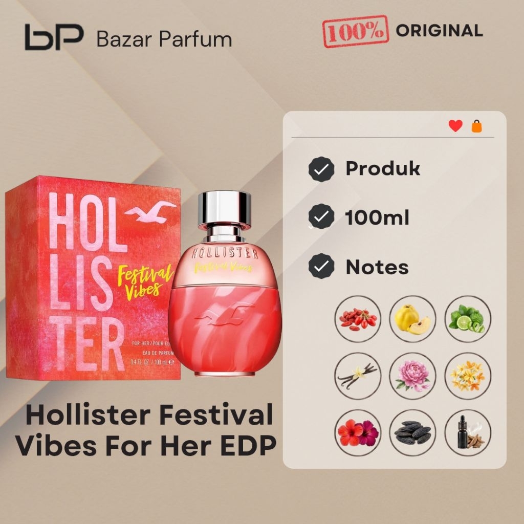 Parfum Wanita Hollister Festival Vibes by Hollister EDP for Women Original