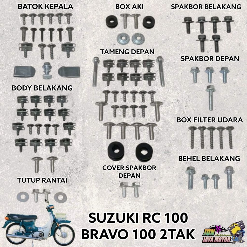 BAUT LENGKAP FULLSET SUZUKI RC 100 RC BRAVO 100 2TAK / BAUT FULL SET BODI SUZUKI RC 100 RC BRAVO 100