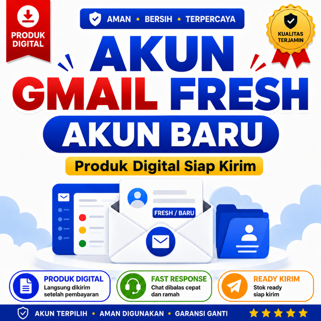 Akun Gmail Baru Produk Digital Siap Kirim