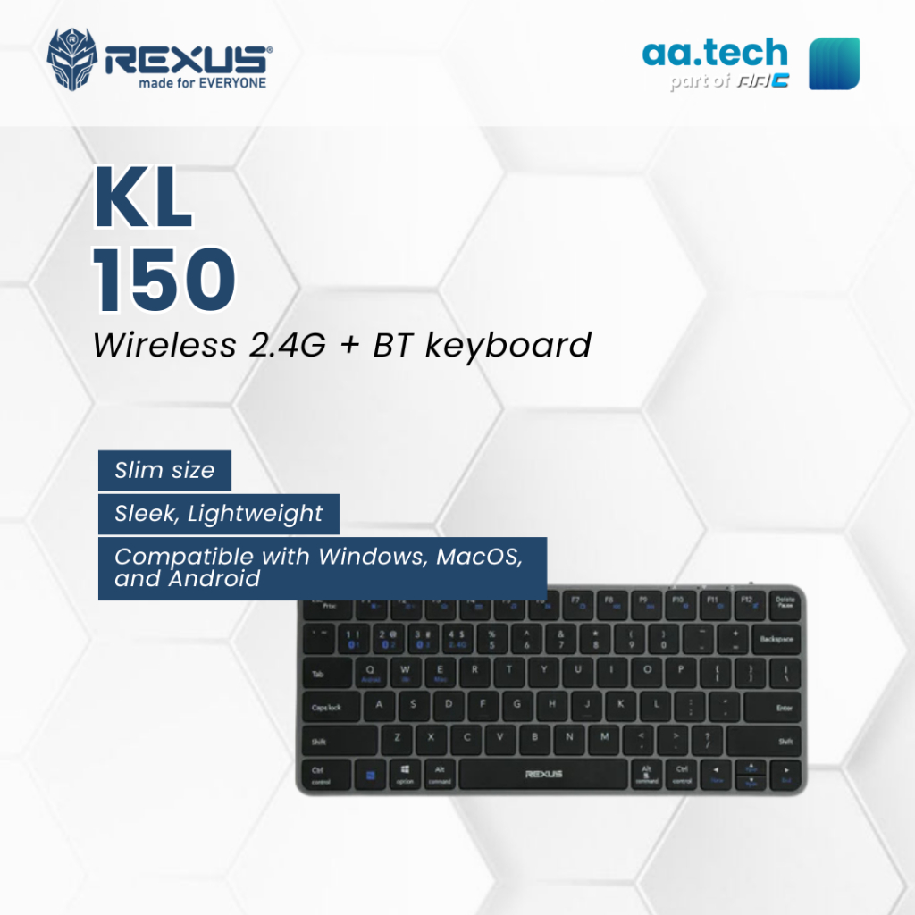 REXUS KL150 / KL-150 KEYBOARD OFFICE WIRELESS LOW-PROFILE - LAYOUT ULTRA SLIM DESIGN