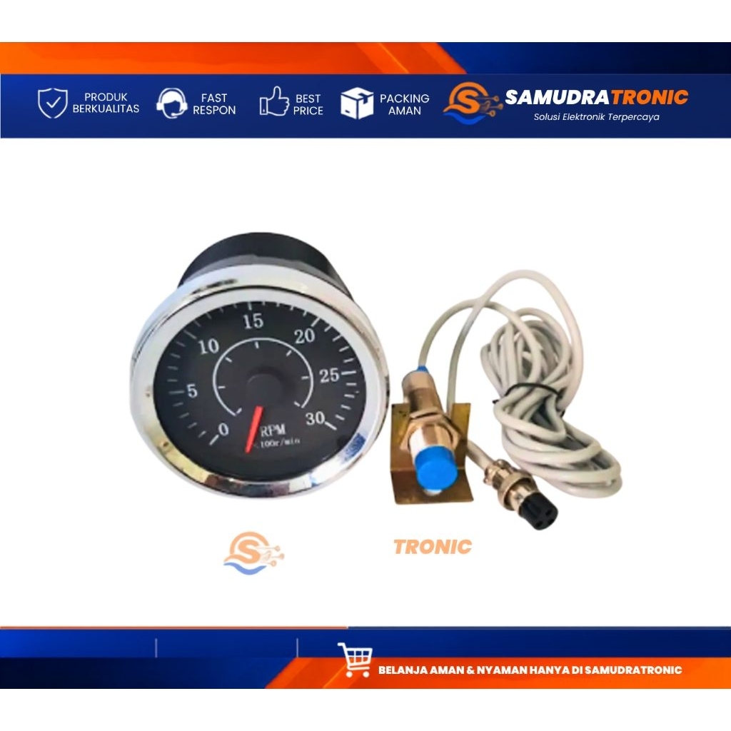 RD-85 Analog Pointer Tachometer, Marine Tachometer rpm 3000 Indikator RPM Mesin Diesel 0-3000 RPM Ta
