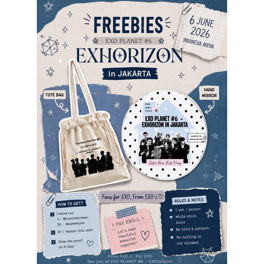 Pre-Order Freebies EXhOrizon In Jakarta @hunniekitteen