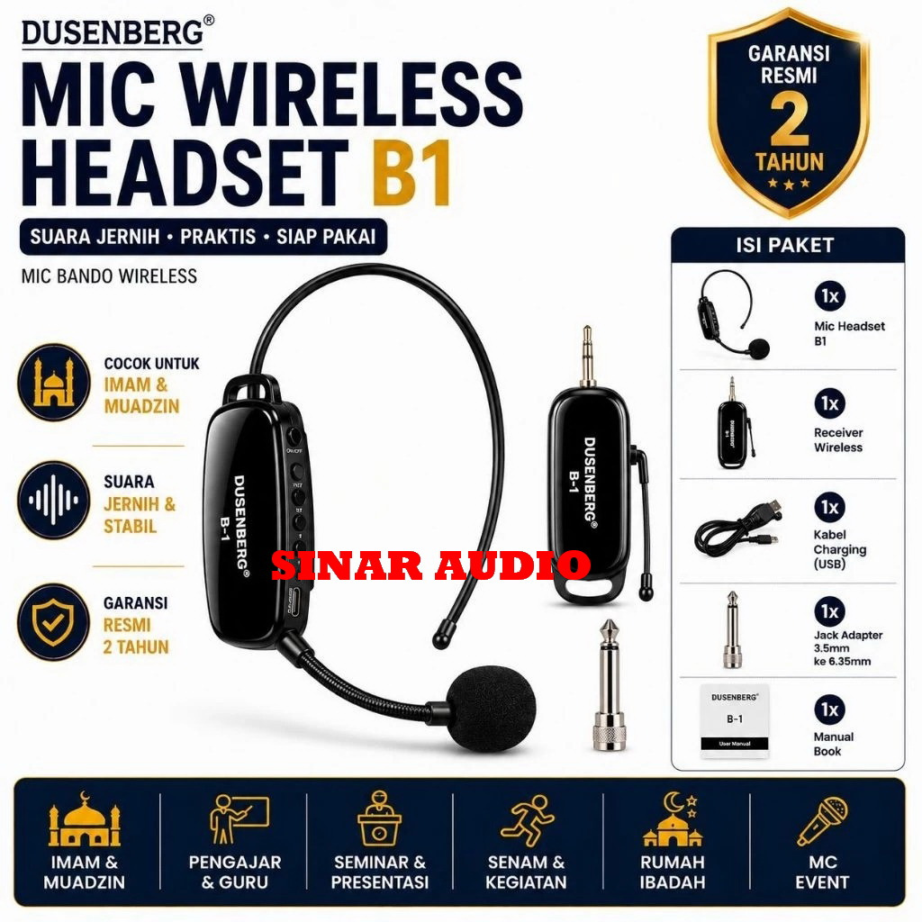 Mic imam Wireless DUSENBERG B1 / B-1 Bando Wireless Connect Amplifier Toa