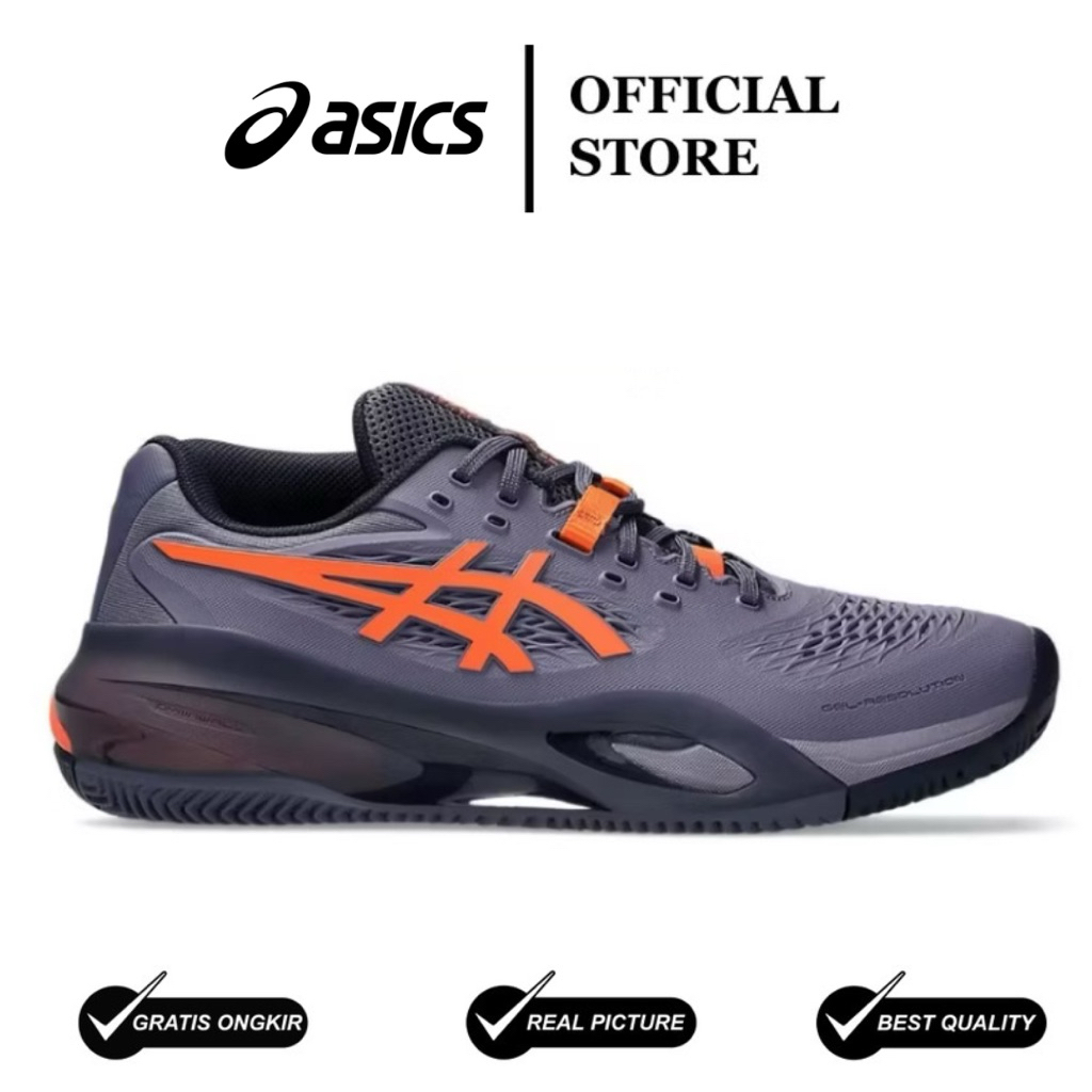 Sepatu Tennis / Padel Asics Gel Resolution X Greyish Purple Nova Orange