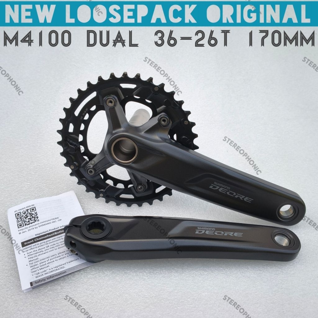 NEW Loosepack ORIGINAL SHIMANO Crank DEORE FC-M4100 36-26T Crank DEORE Dual 36-26T Crank DEORE M4100