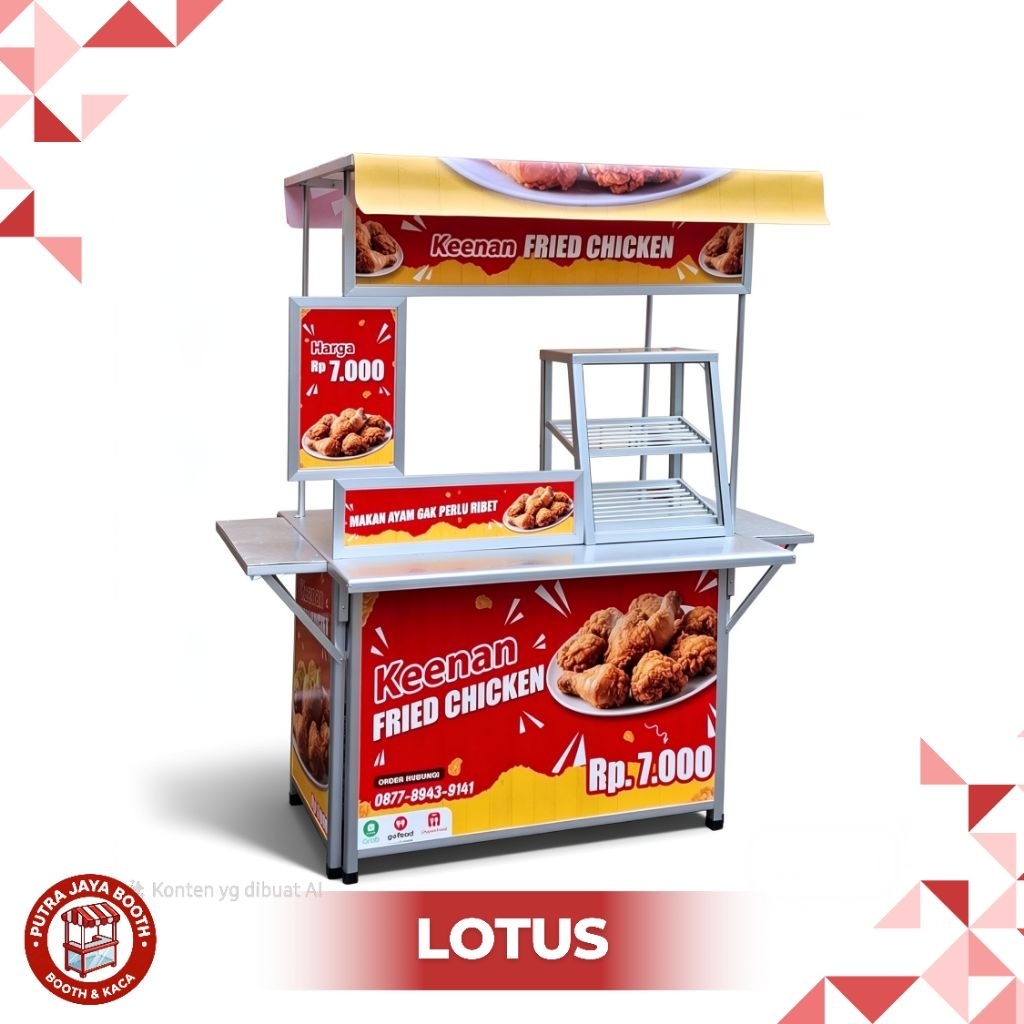 Booth Portable + Etalase + Bergambar Ukuran Besar