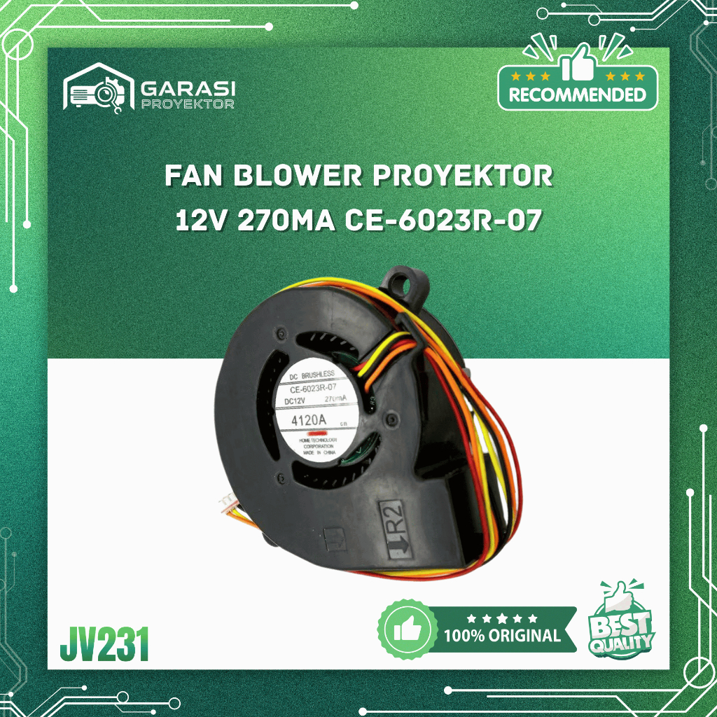 [Garasi Proyektor] Fan Blower 12V 270mA CE-6023R-07 | Fan Blower Proyektor - Kipas Pendingin untuk P