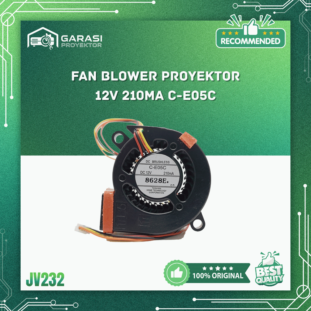 [Garasi Proyektor] Fan Blower 12V 210mA C-E05C | PART PROYEKTOR SPAREPART - Kipas Pendingin untuk Pr