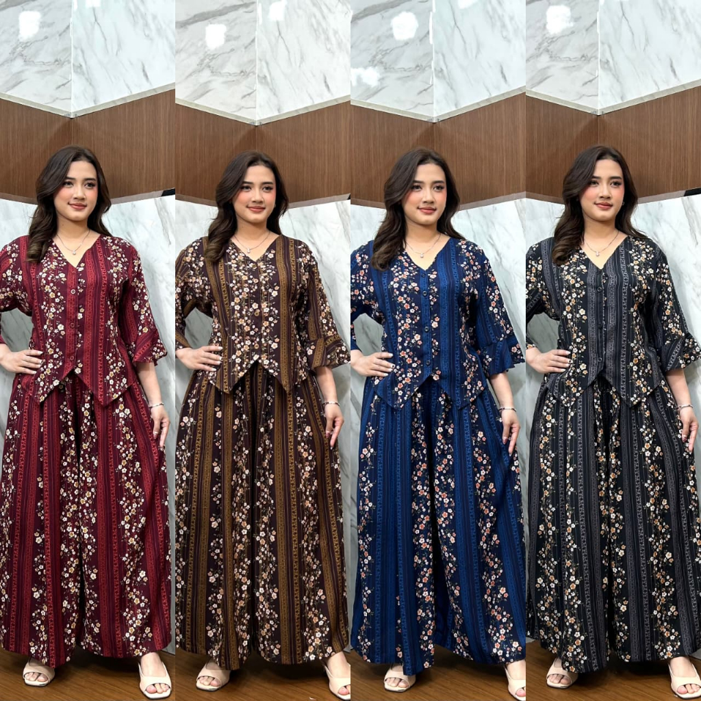 KANAYA ANDINI ONESET SETCEL JUMBO  BY HAWET DASTER SANTAI DASTER BAHAN RAYON PREMIUM TERLARIS