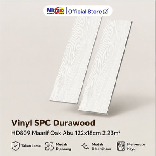 Durawood Lantai SPC Flooring Klik Luxury Stone Plastic Composite Untuk Lantai Premium
