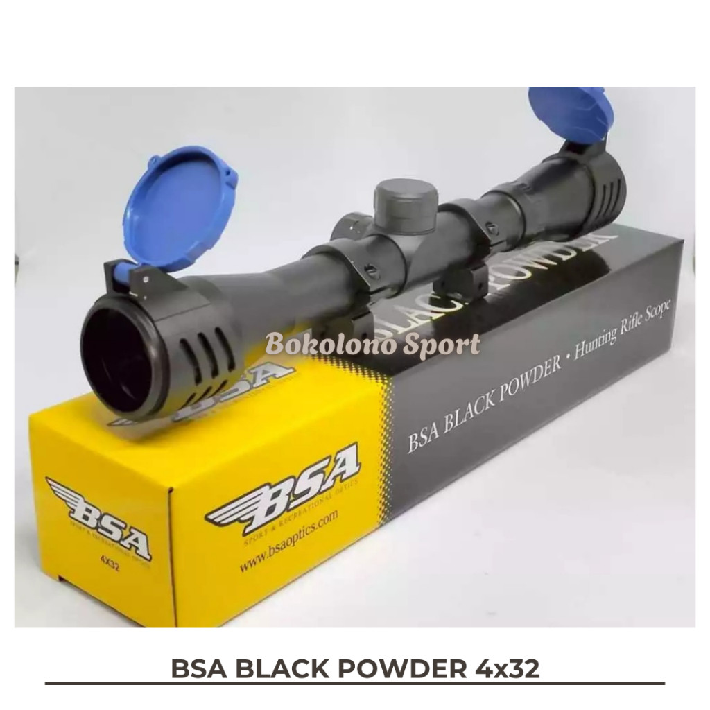 BSA BLACK POWDER 4x32 TELESKOP TEROPONG JARAK JAUH ANTI GETAR SUPER JERNIH