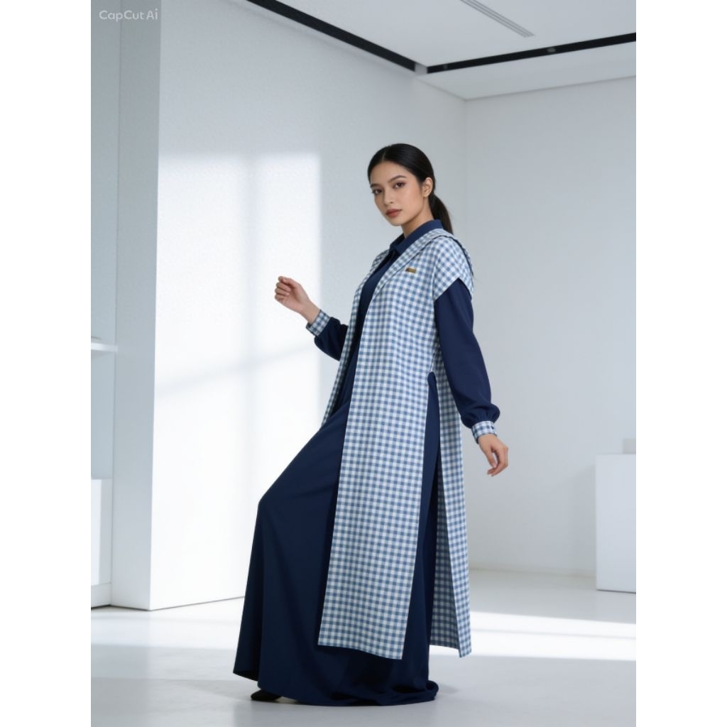 Elnaka LIORA DRESS SET AUTER Bahan Sabrina Anti UV