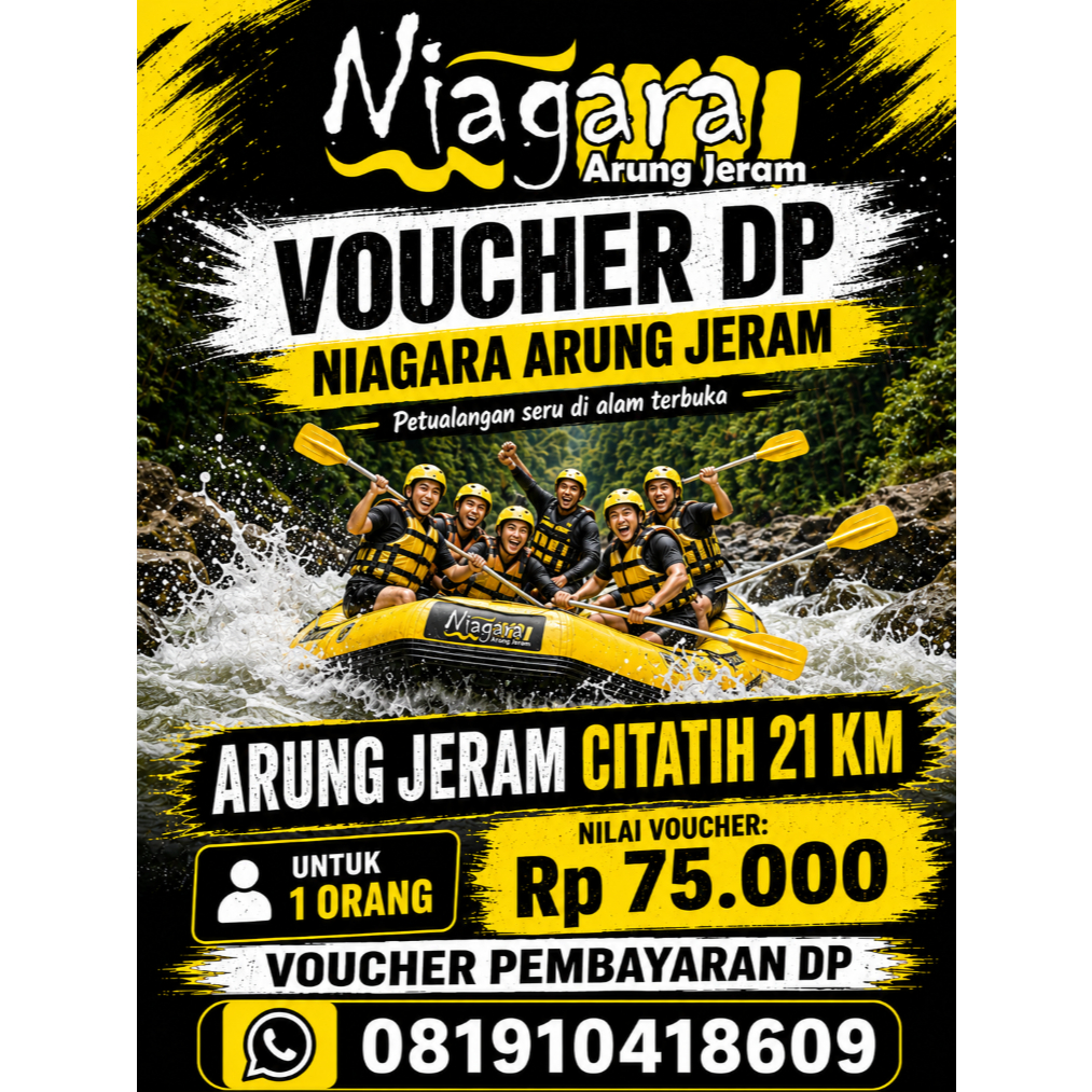 VOUCHER NIAGARA ARUNG JERAM / RAFTING CITATIH – CIMANDIRI 21 KM SUKABUMI