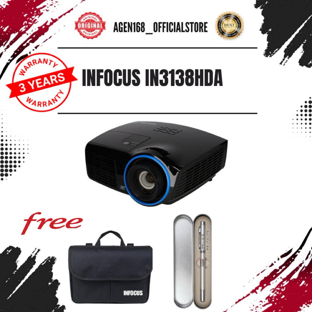 InFocus IN3138HDA Projector 4500 Lumens Full HD DLP Proyektor Konferensi Ruangan