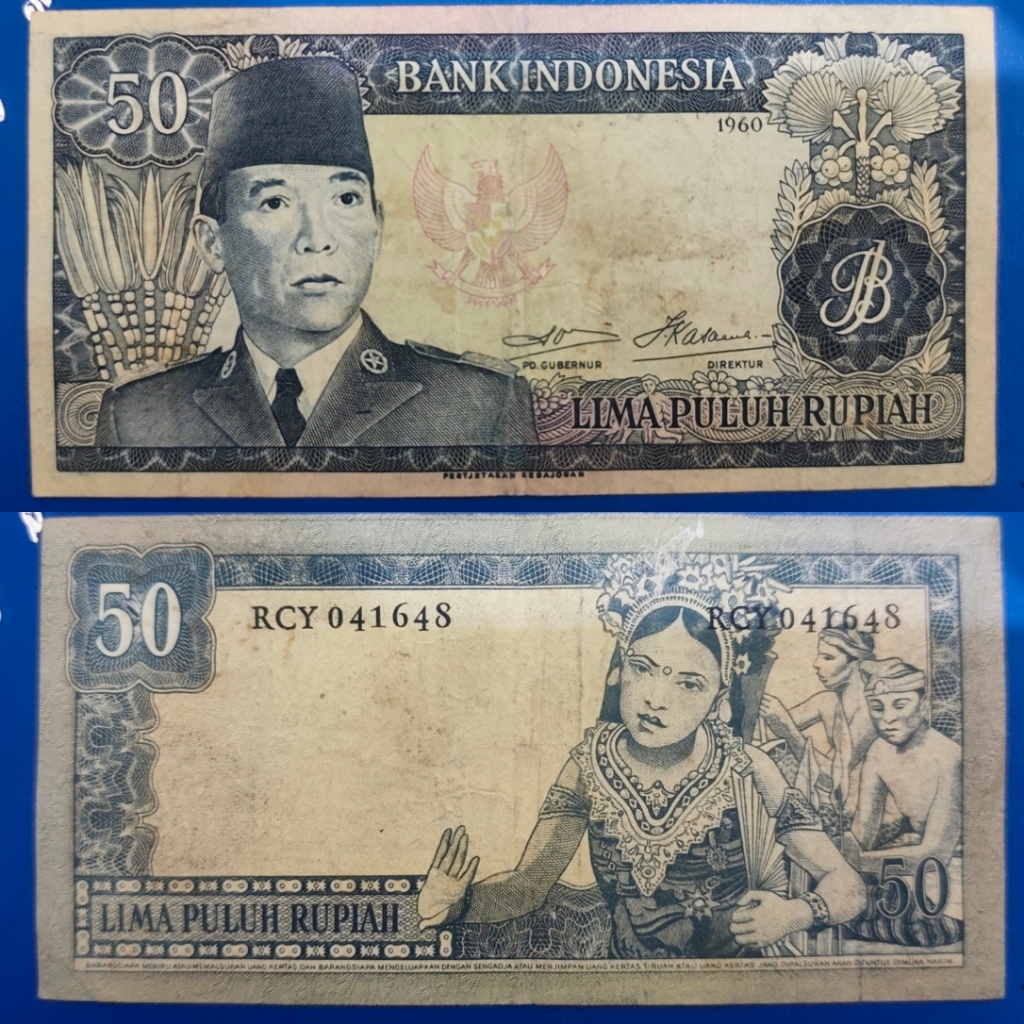 Uang Kuno 50 rupiah seri Soekarno tahun 1960