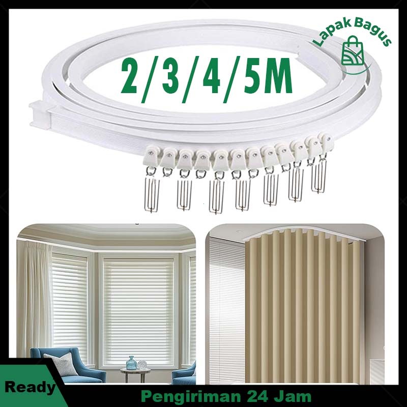 2-8m Rel Gorden Jendela Full Set Pvc Rel Gorden Klinik Rel Gorden Lengkung Dapat Dipotong Curtain Tr